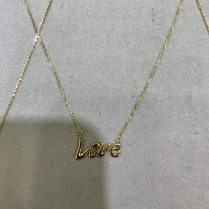 BEAUTIFUL GOLD LOVE PENDANT WITH CHAIN